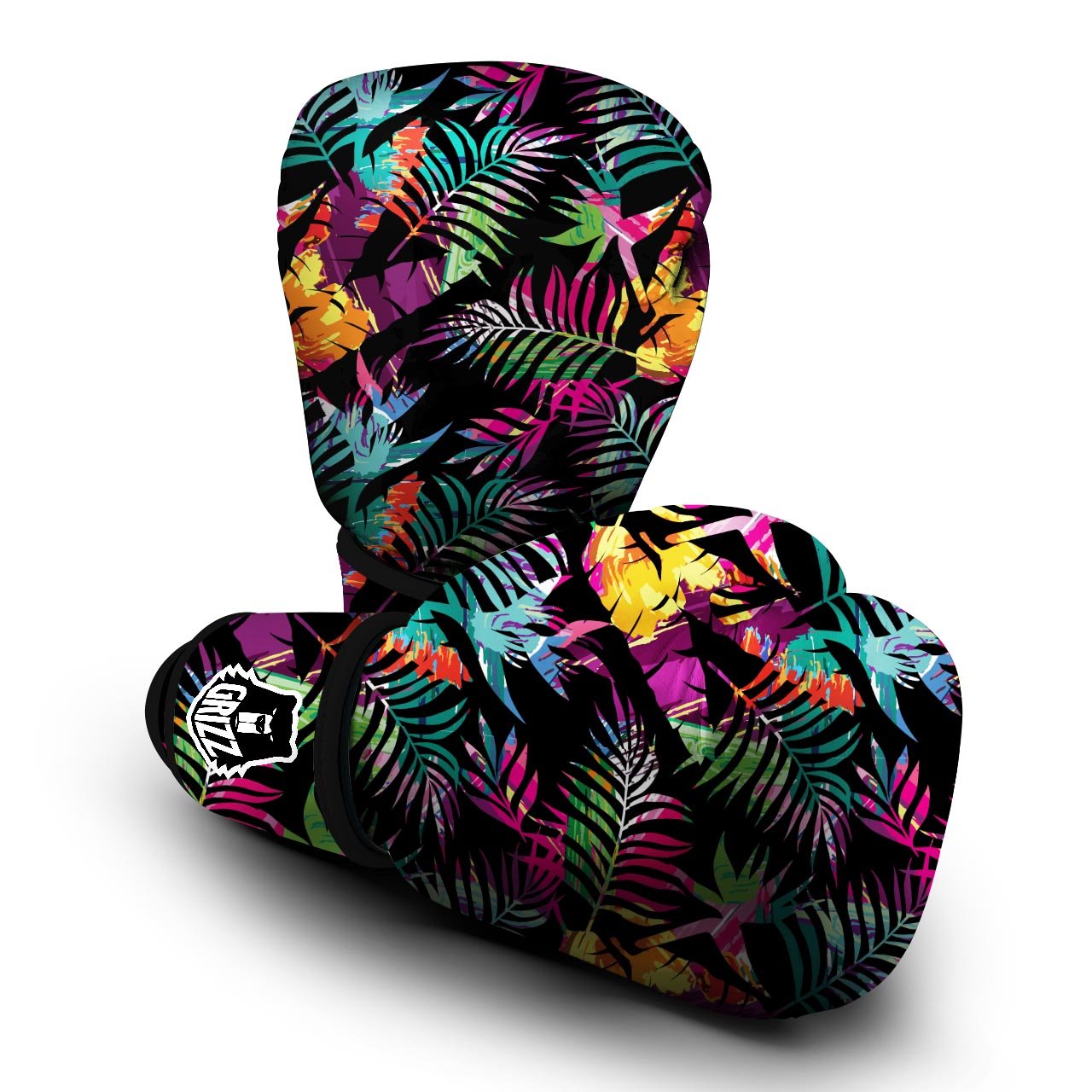 Tree Palm Trippy Print Pattern Boxing Gloves-grizzshop