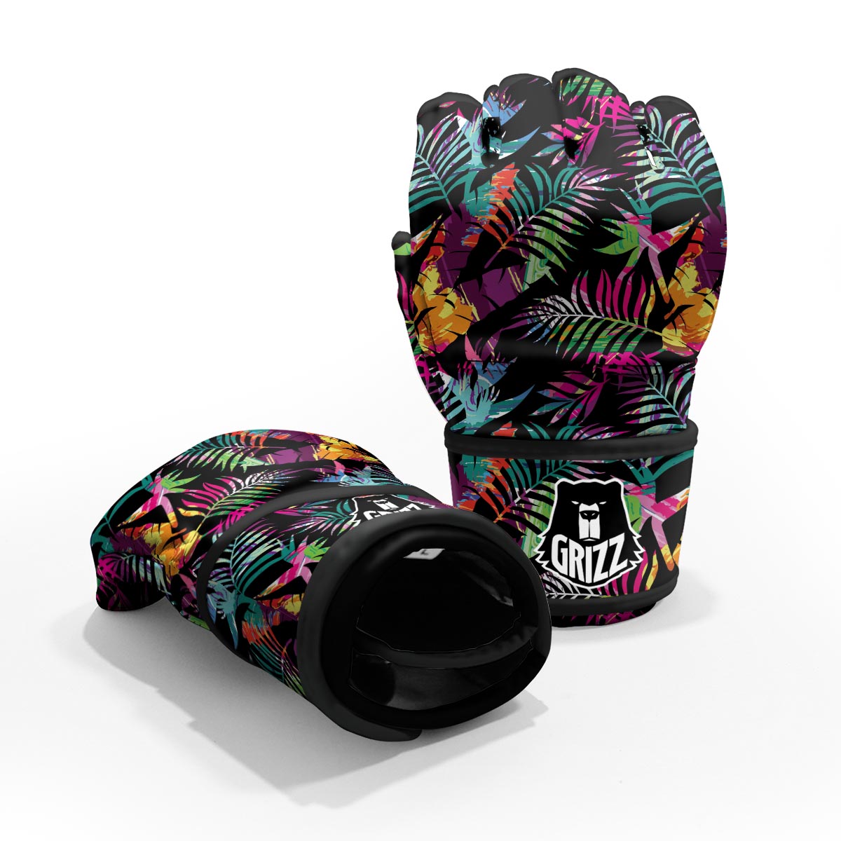 Tree Palm Trippy Print Pattern MMA Gloves-grizzshop