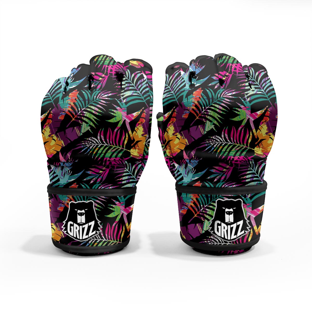 Tree Palm Trippy Print Pattern MMA Gloves-grizzshop
