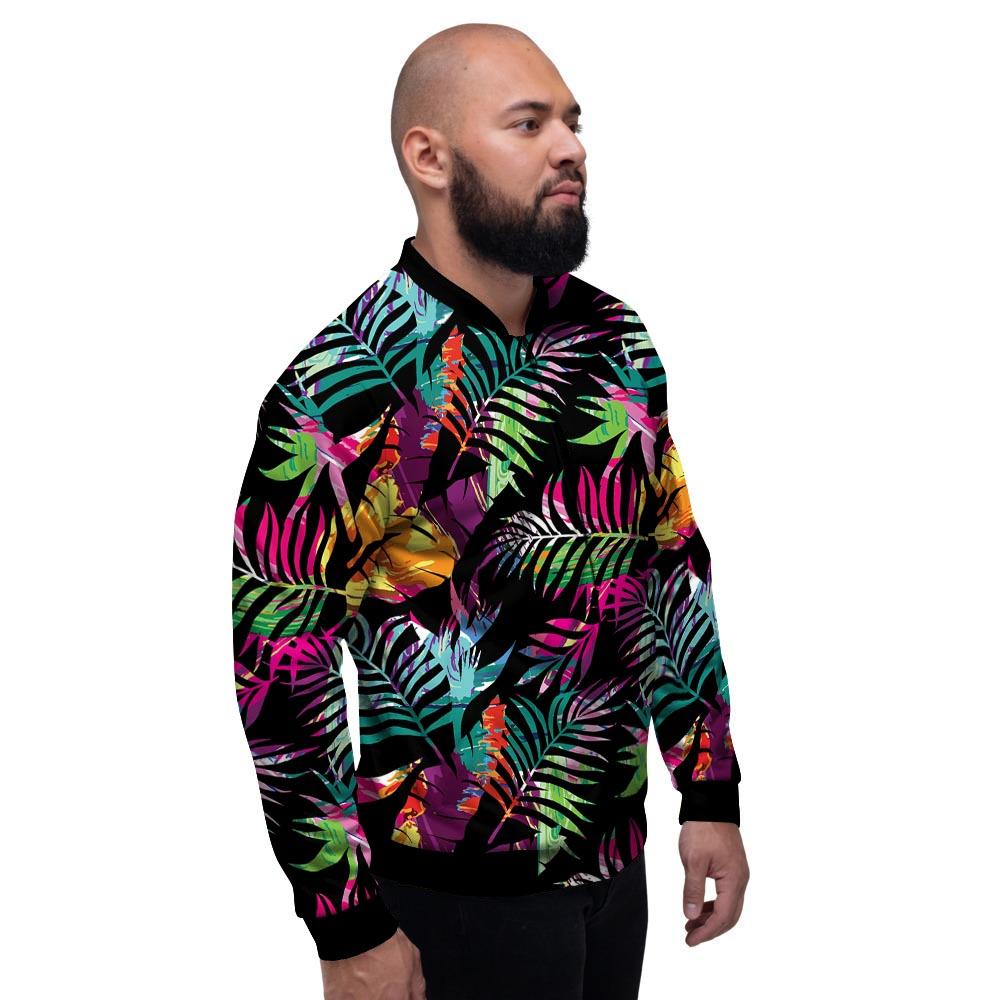 Tree Palm Trippy Print Pattern Men's Bomber Jacket-grizzshop