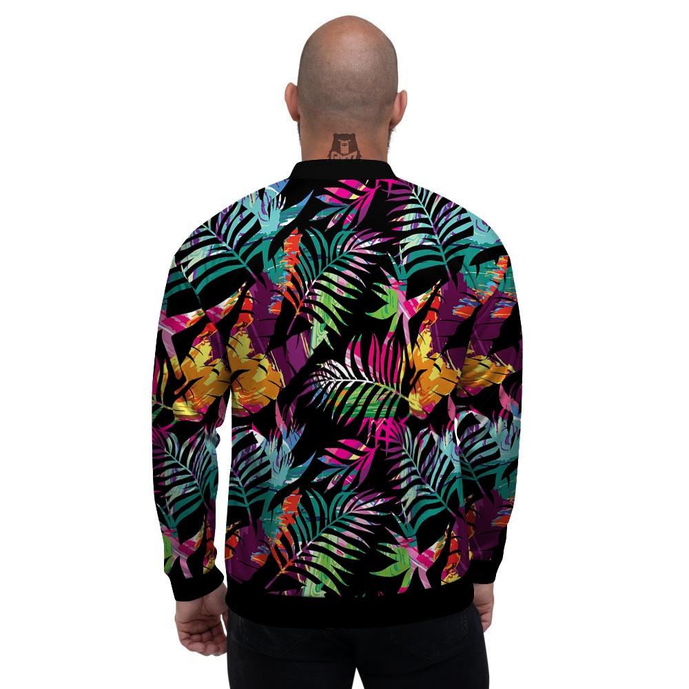 Tree Palm Trippy Print Pattern Men's Bomber Jacket-grizzshop
