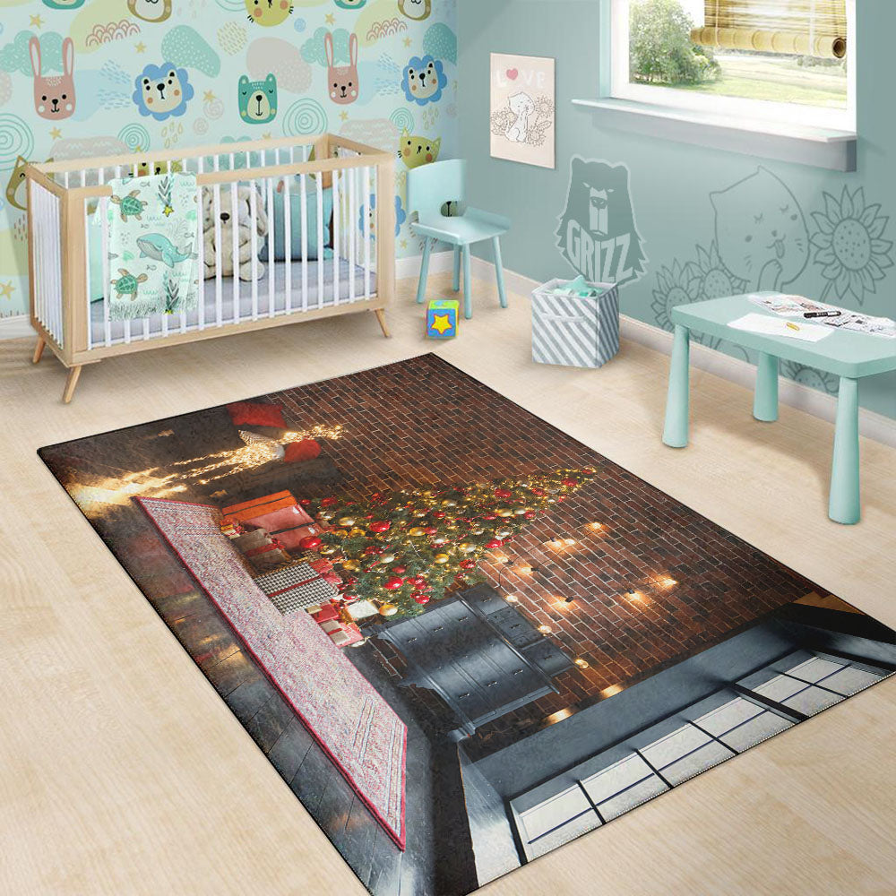 Tree Xmas Print Floor Mat-grizzshop