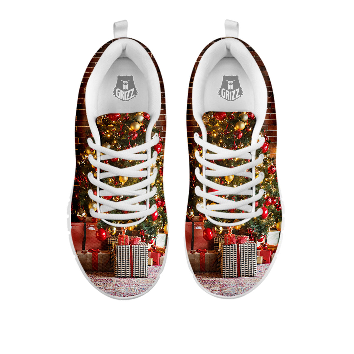 Tree Xmas Print White Sneaker-grizzshop