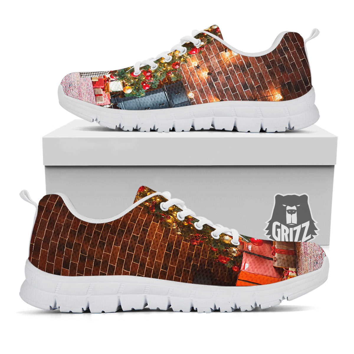 Tree Xmas Print White Sneaker-grizzshop