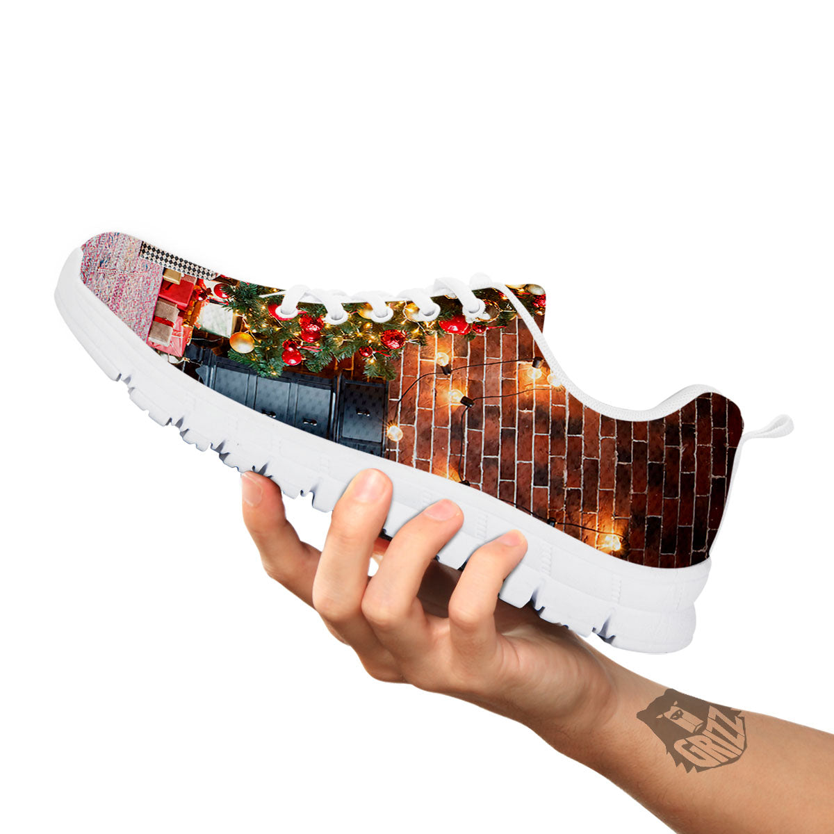 Tree Xmas Print White Sneaker-grizzshop