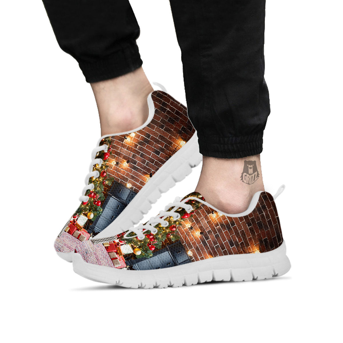 Tree Xmas Print White Sneaker-grizzshop