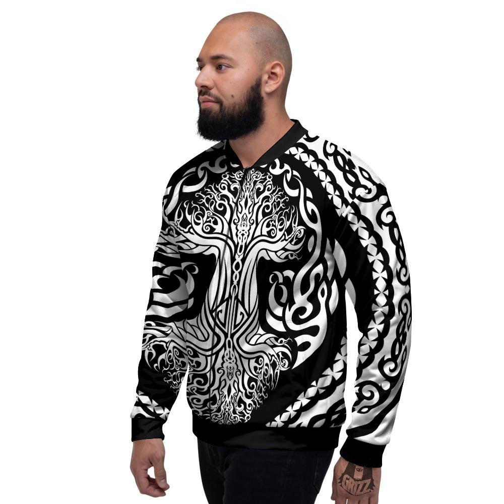 Tree Of Life Viking Print Men's Bomber Jacket-grizzshop
