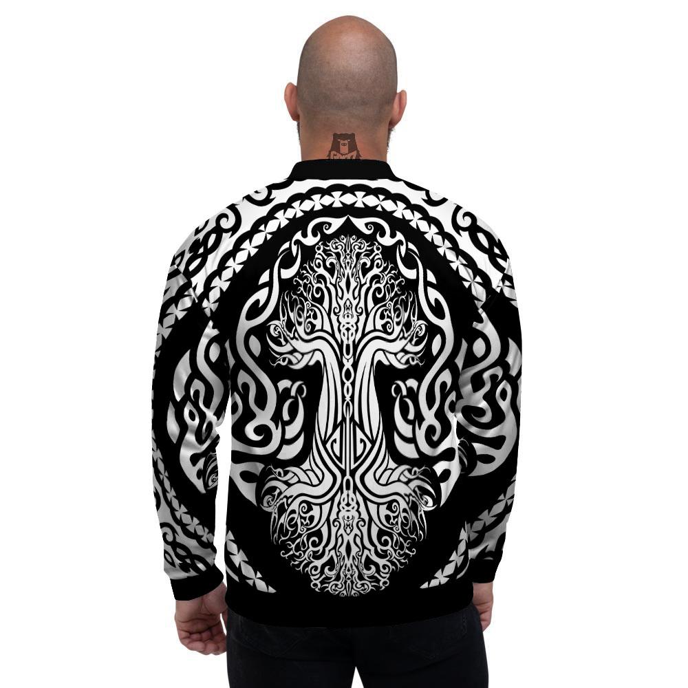 Tree Of Life Viking Print Men's Bomber Jacket-grizzshop