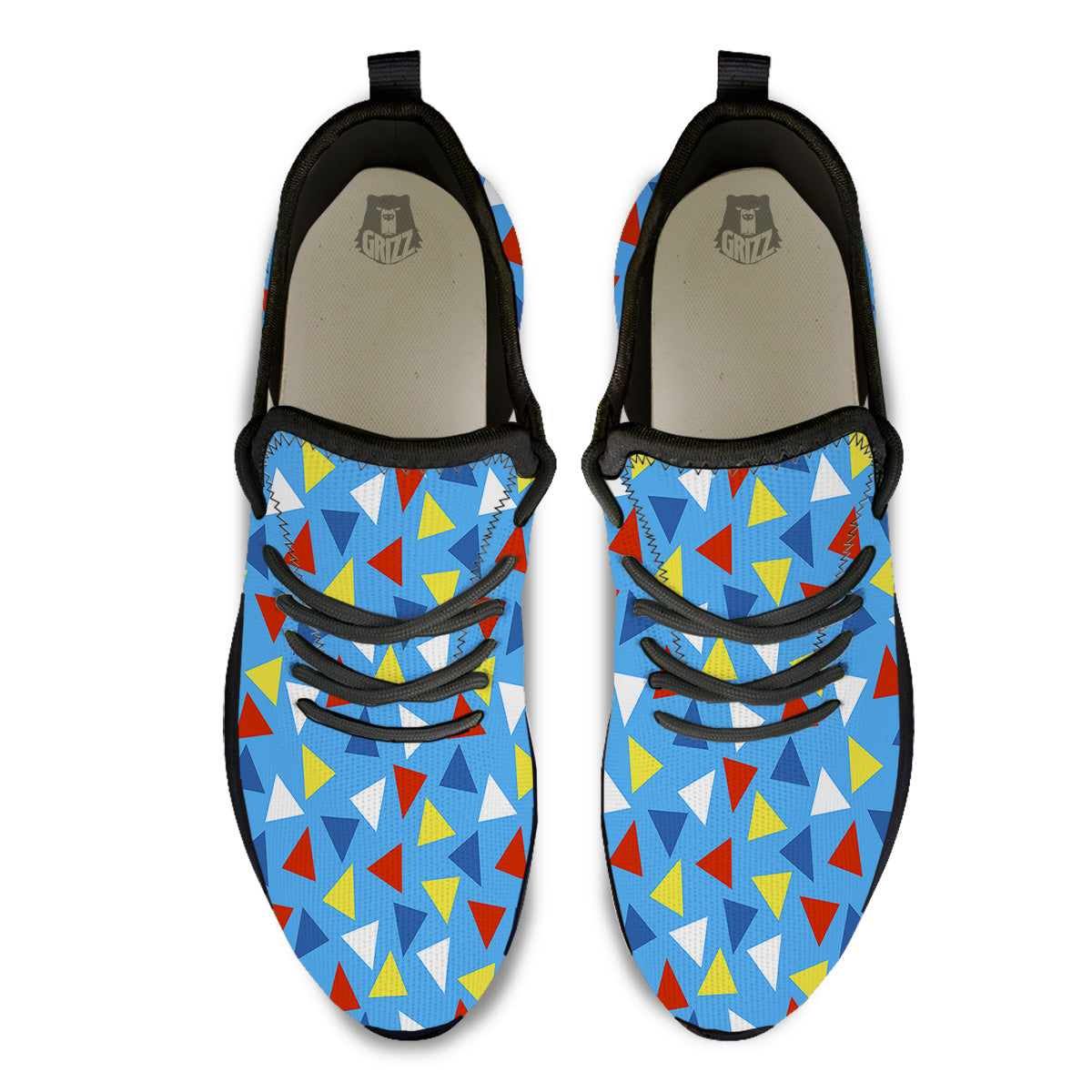 Triangle Autism Awareness Color Print Pattern Black Athletic Shoes-grizzshop