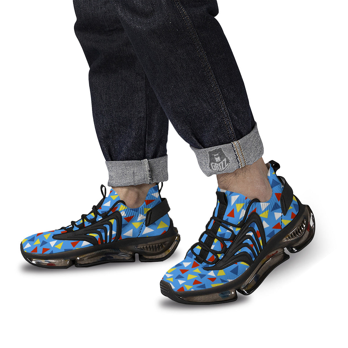 Triangle Autism Awareness Color Print Pattern Black Gym Shoes-grizzshop