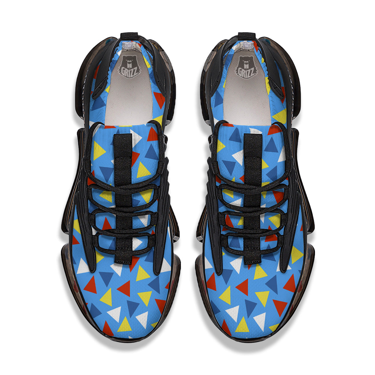 Triangle Autism Awareness Color Print Pattern Black Gym Shoes-grizzshop