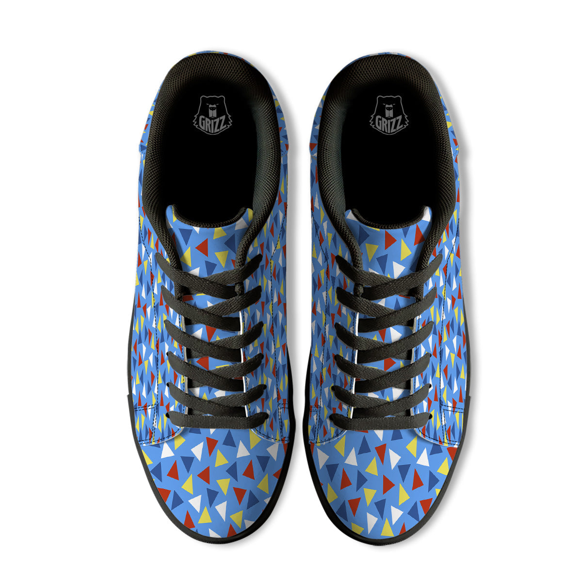 Triangle Autism Awareness Color Print Pattern Black Low Top Sneakers-grizzshop