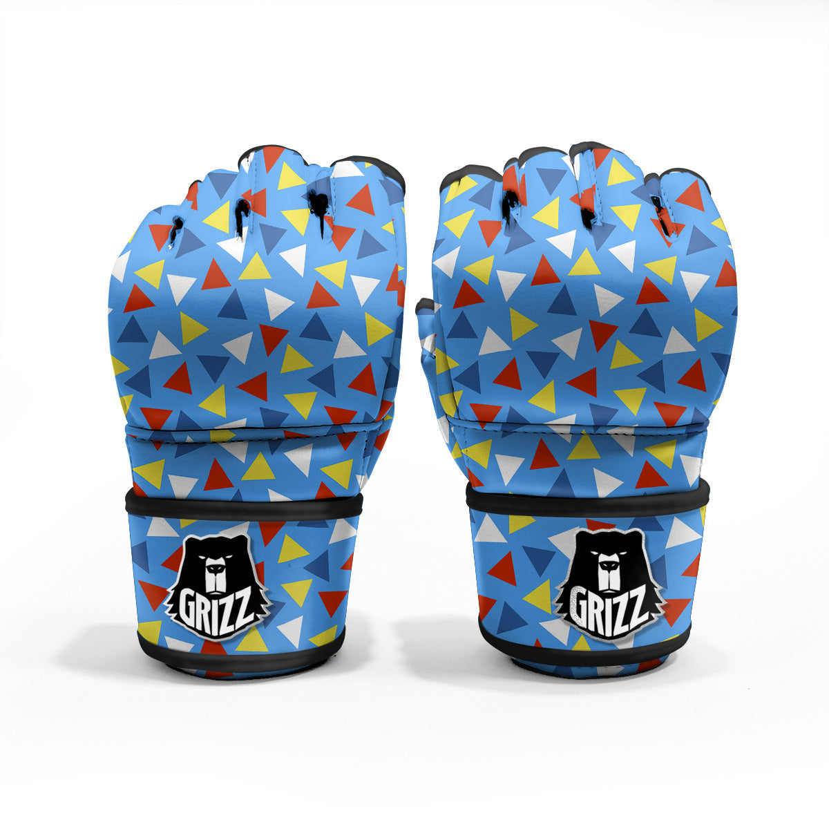 Triangle Autism Awareness Color Print Pattern MMA Gloves-grizzshop