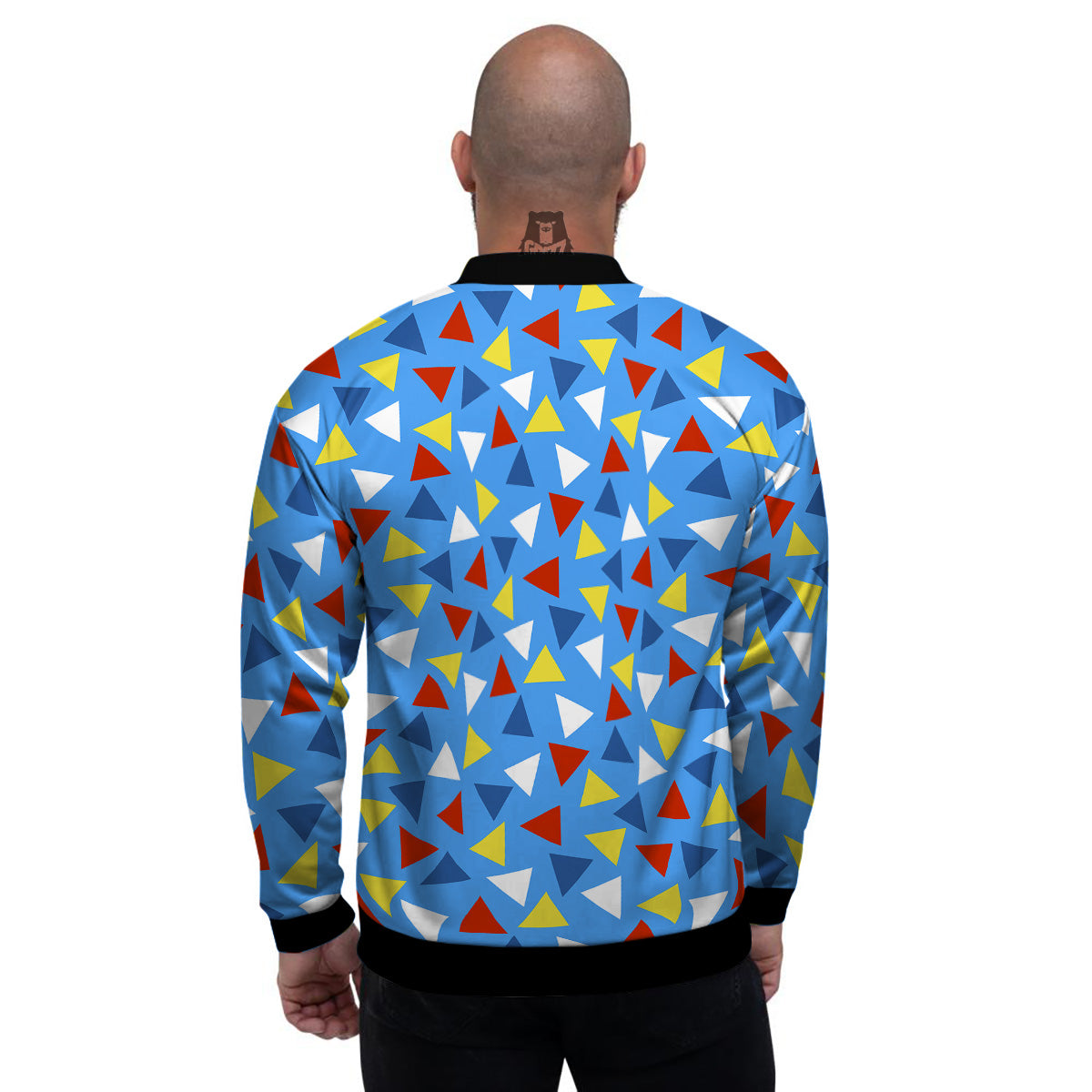 Triangle Autism Awareness Color Print Pattern Men's Bomber Jacket-grizzshop