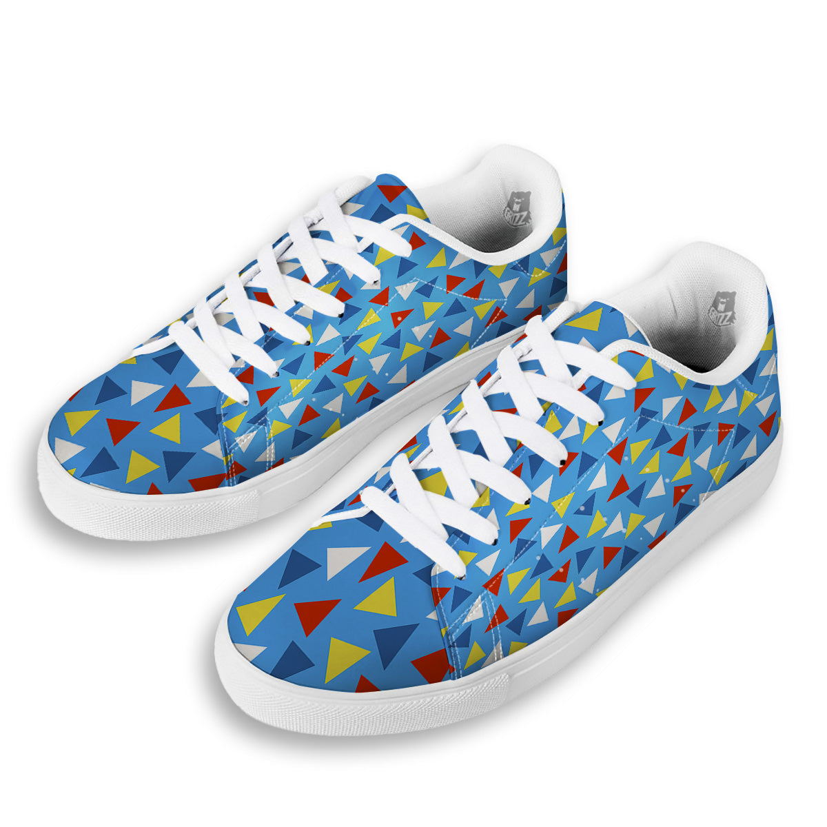 Triangle Autism Awareness Color Print Pattern White Low Top Sneakers-grizzshop
