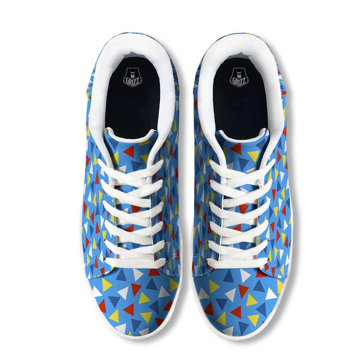 Triangle Autism Awareness Color Print Pattern White Low Top Sneakers-grizzshop