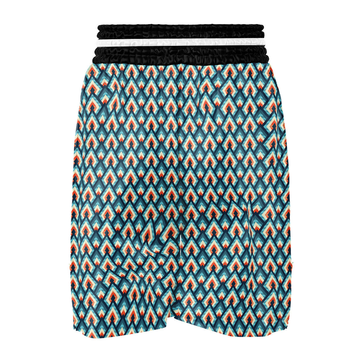 Triangle Blue Geometric Print Pattern Boxing Shorts-grizzshop