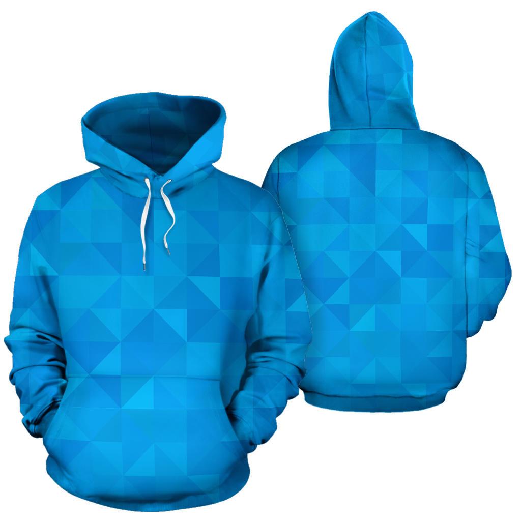 Triangle Blue Pattern Print Men Women Pullover Hoodie-grizzshop
