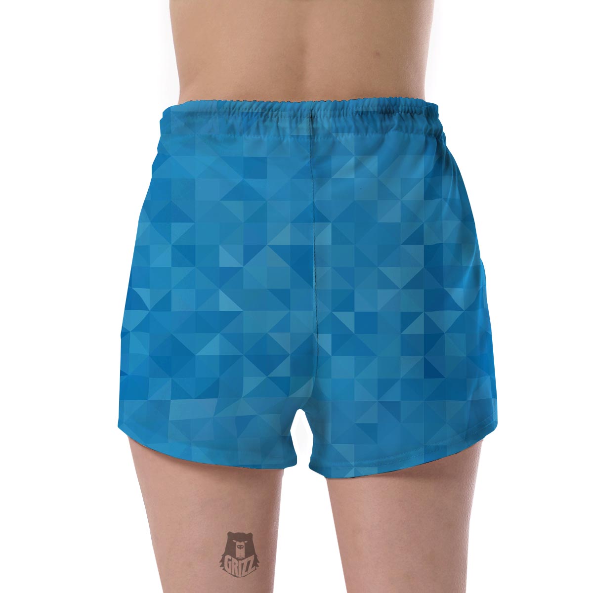 Triangle Blue Pattern Print Women's Shorts-grizzshop