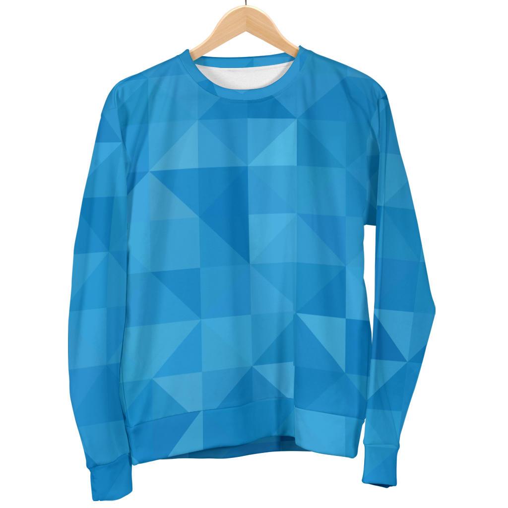 Triangle Blue Pattern Print Women's Sweatshirt-grizzshop