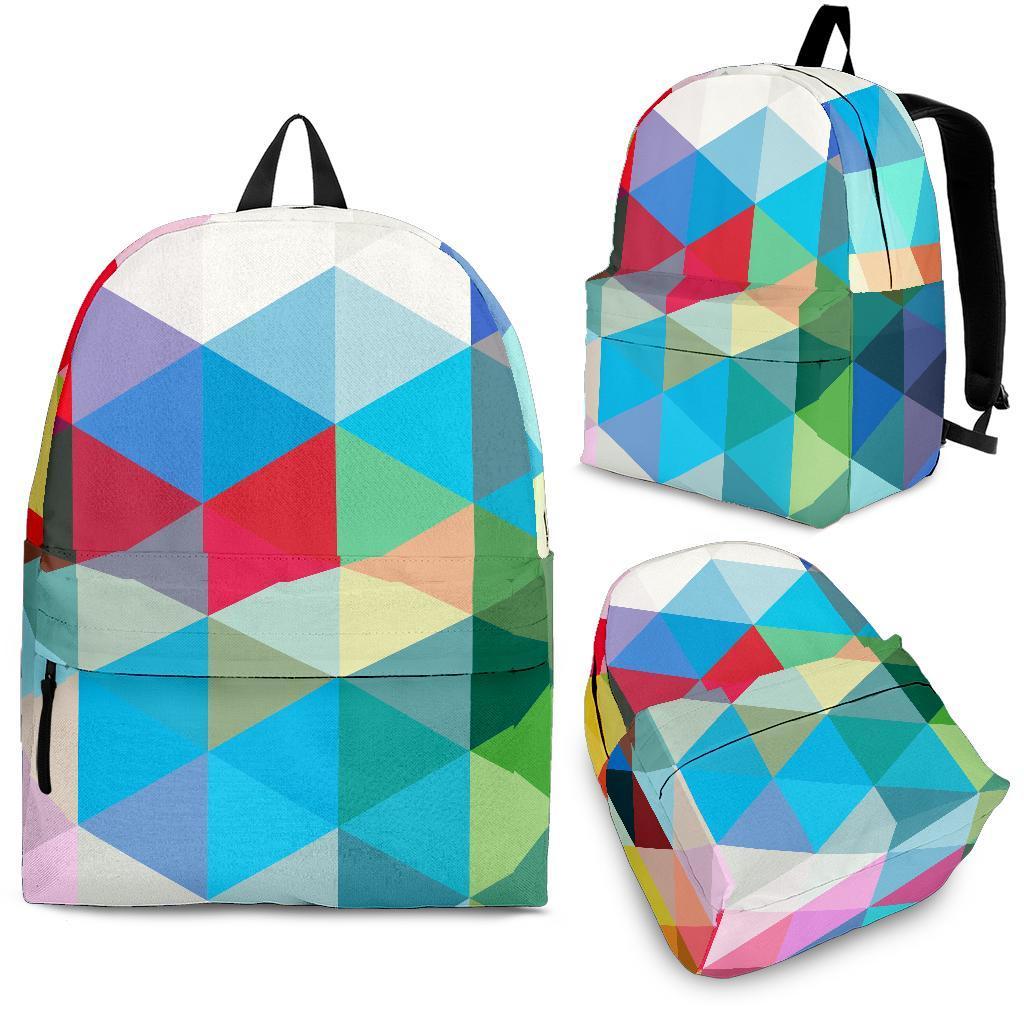 Triangle Colorful Pattern Print Backpack-grizzshop