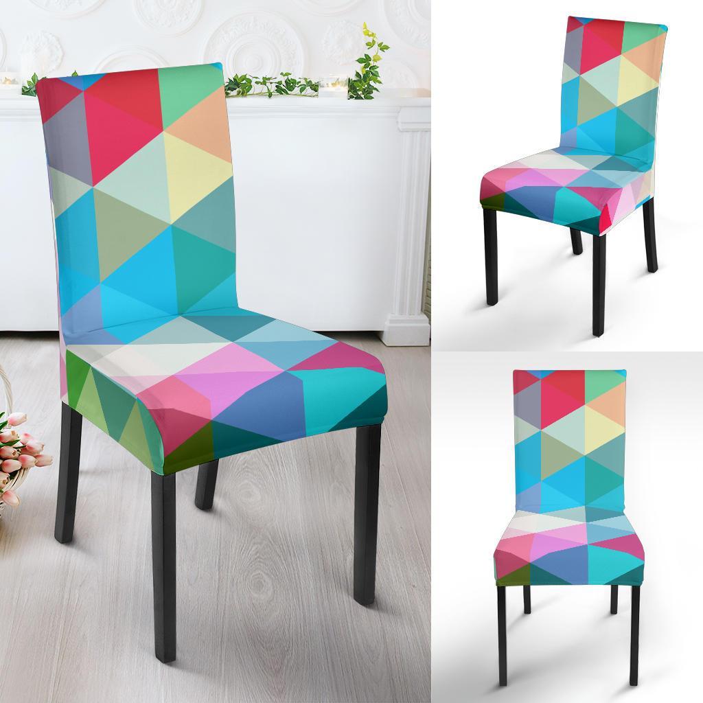 Triangle Colorful Pattern Print Chair Cover-grizzshop