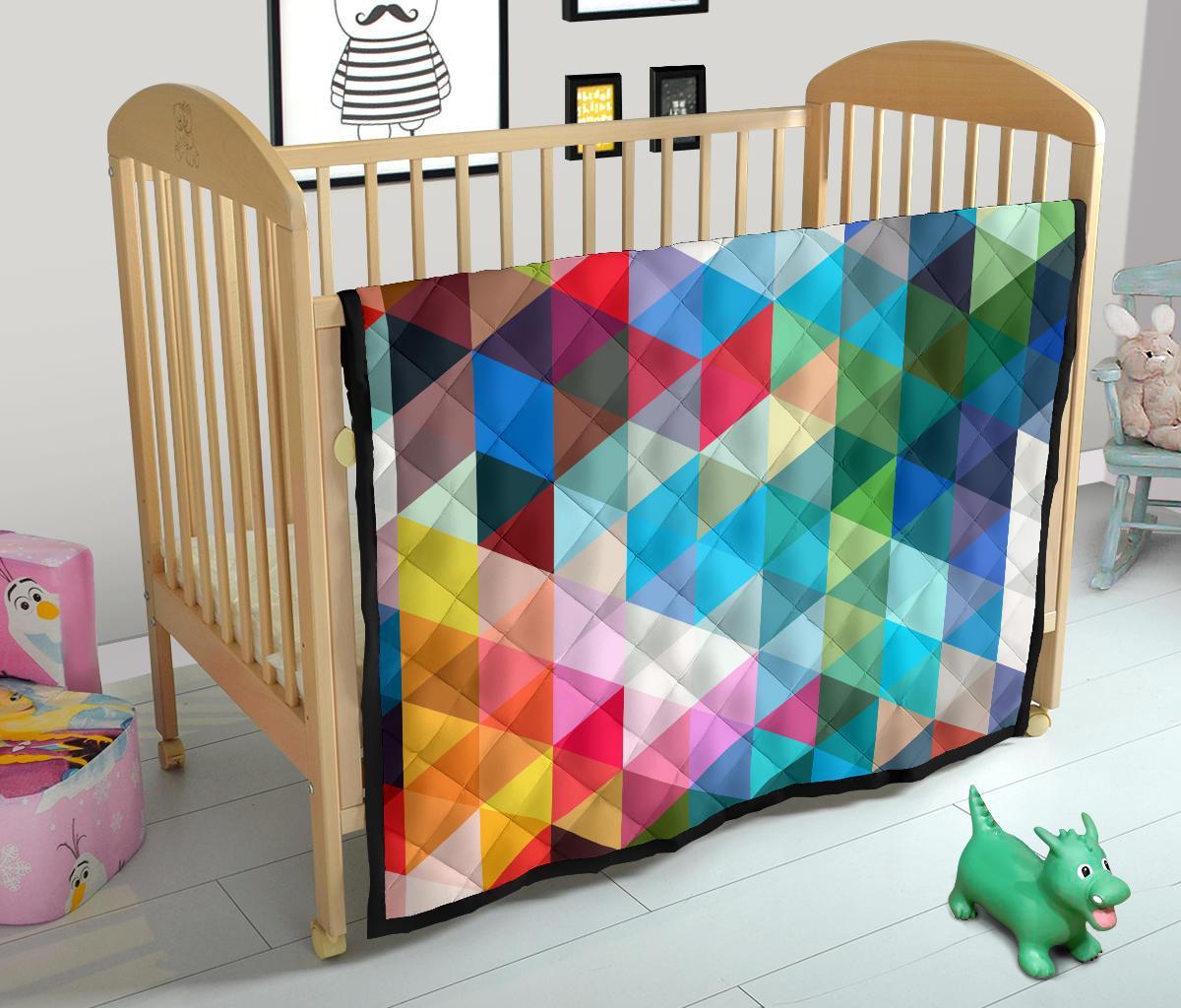 Triangle Colorful Pattern Print Quilt-grizzshop