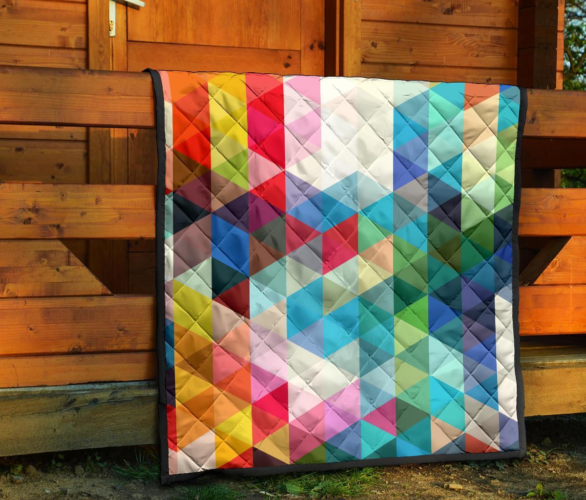 Triangle Colorful Pattern Print Quilt-grizzshop