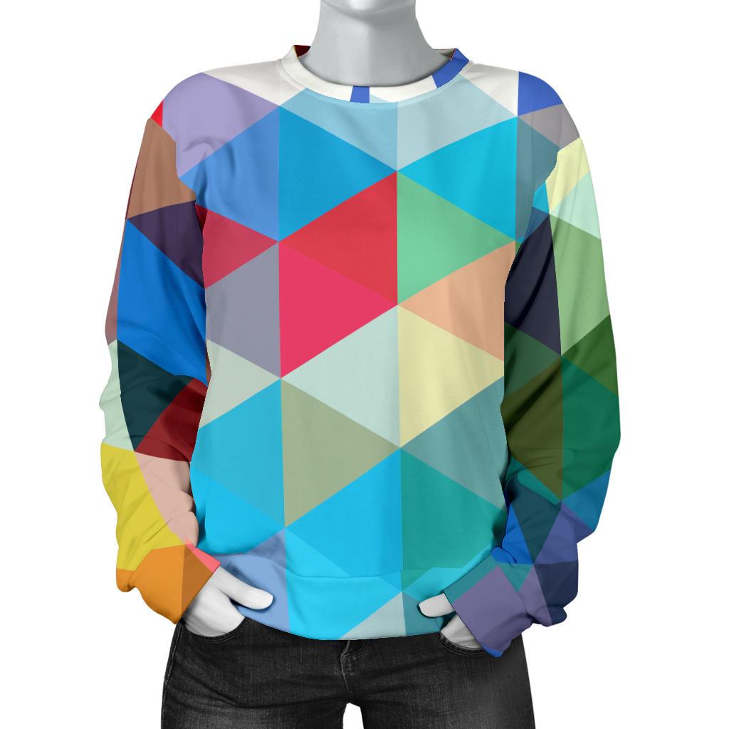 Triangle Colorful Pattern Print Women's Sweatshirt-grizzshop