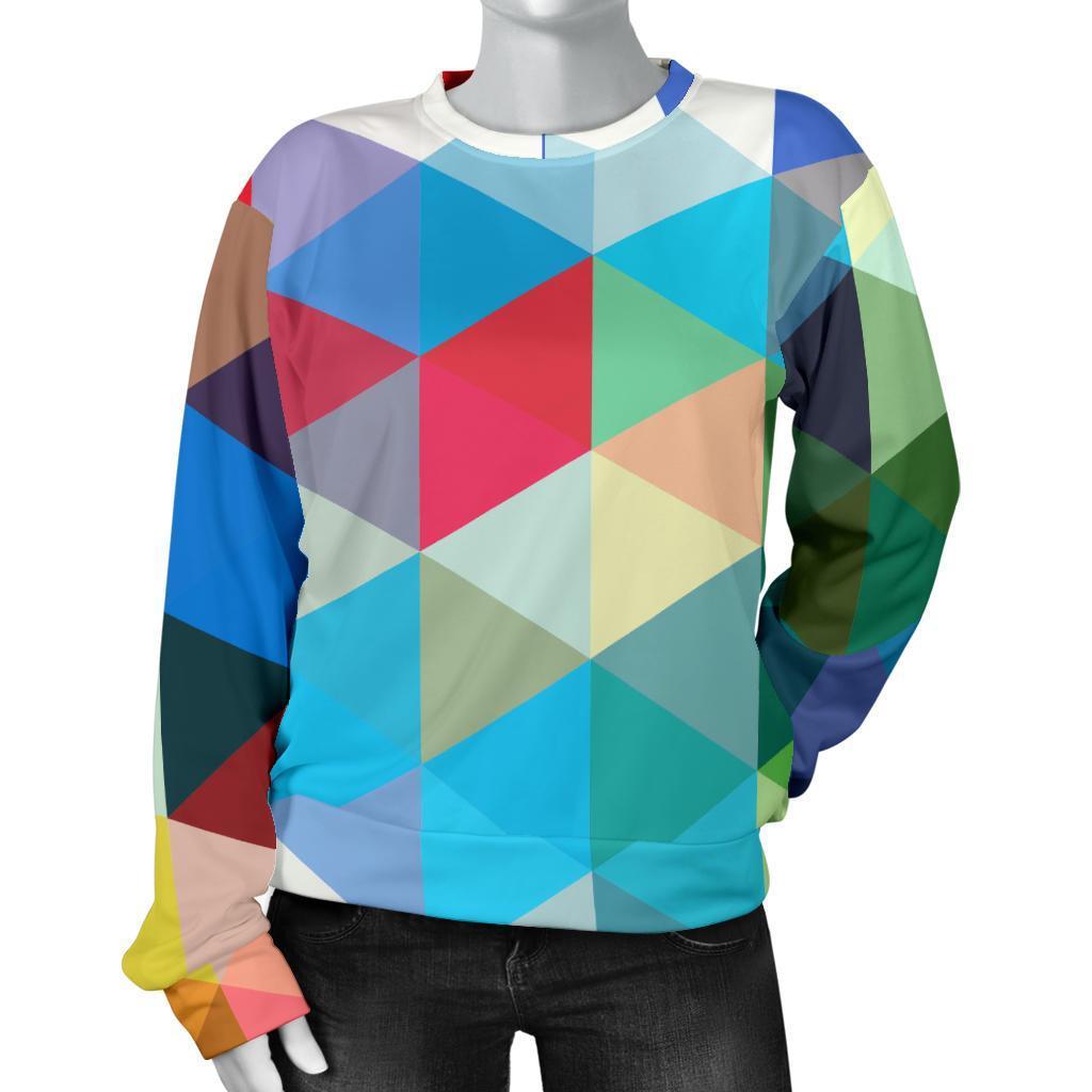Triangle Colorful Pattern Print Women's Sweatshirt-grizzshop