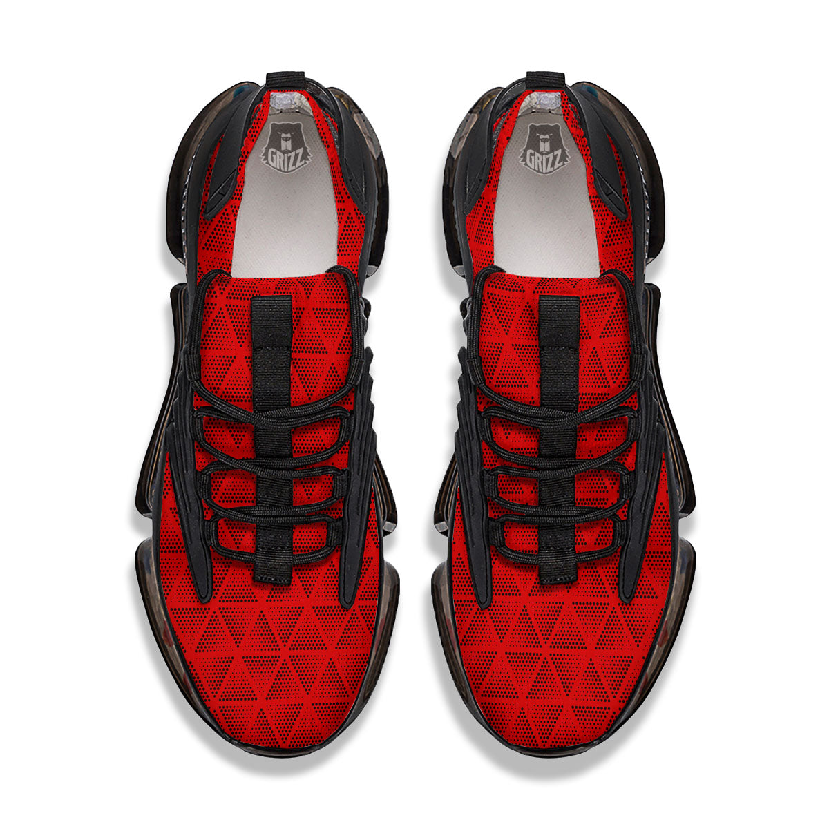 Triangle Dot Geometric Print Pattern Black Gym Shoes-grizzshop