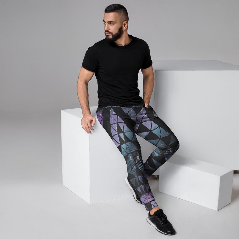 Triangle Galaxy Space Men's Joggers-grizzshop