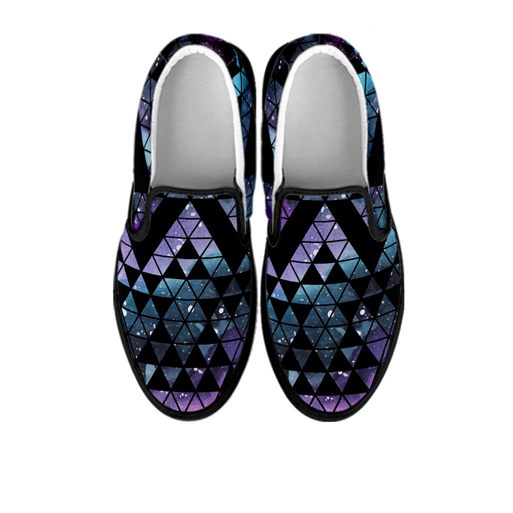 Triangle Galaxy Space Women's Slip On Sneakers-grizzshop