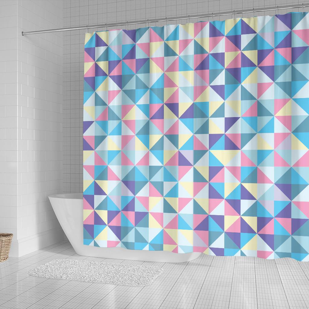 Triangle Print Pattern Bathroom Shower Curtain-grizzshop