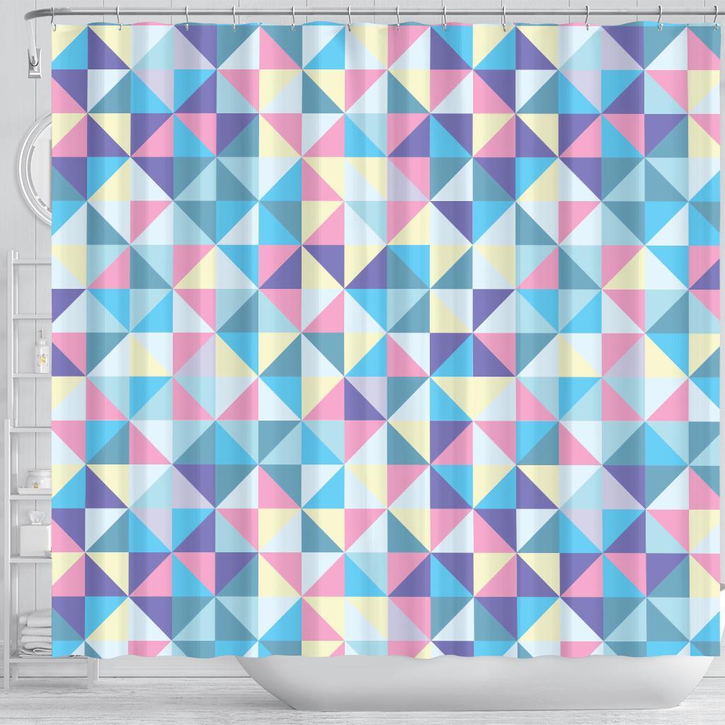 Triangle Print Pattern Bathroom Shower Curtain-grizzshop