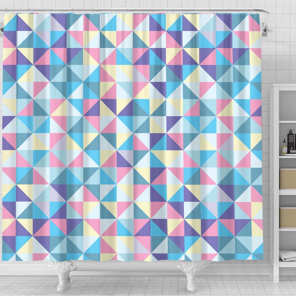 Triangle Print Pattern Bathroom Shower Curtain-grizzshop