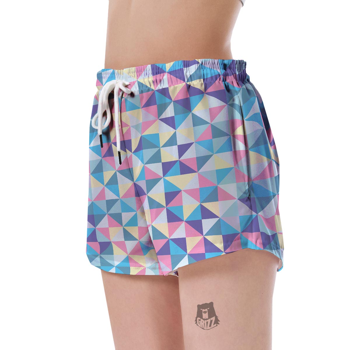Triangle Print Pattern Women's Shorts-grizzshop