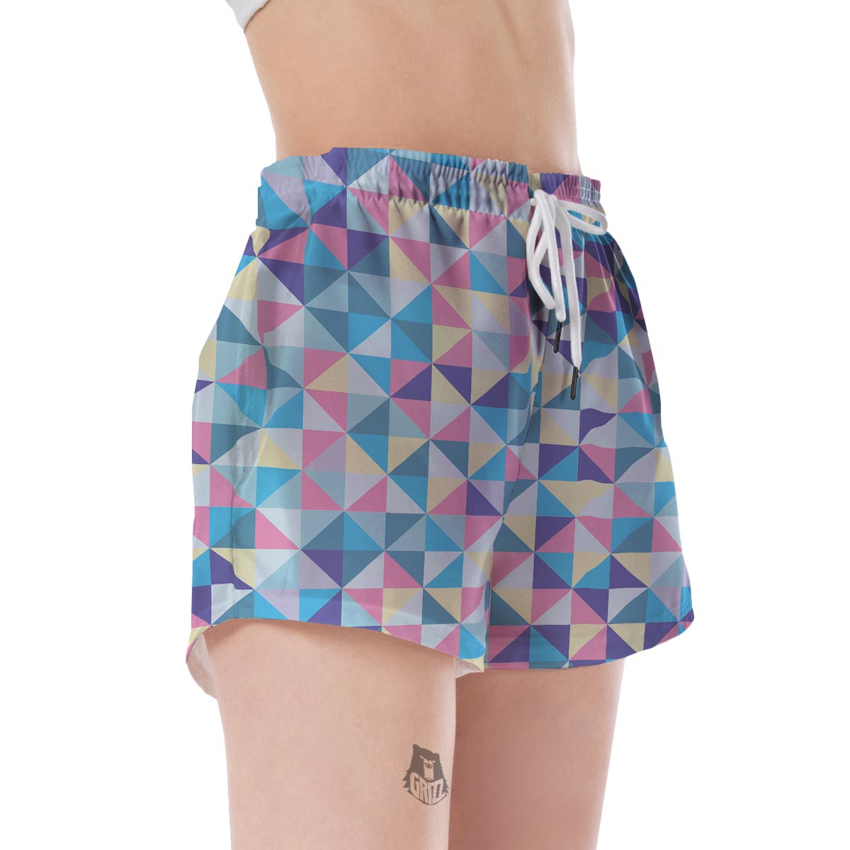 Triangle Print Pattern Women's Shorts-grizzshop