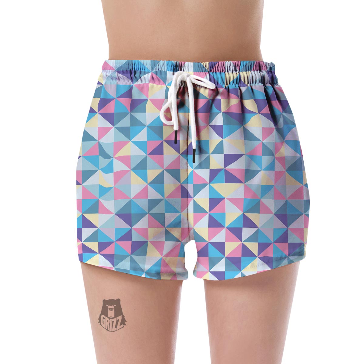 Triangle Print Pattern Women's Shorts-grizzshop