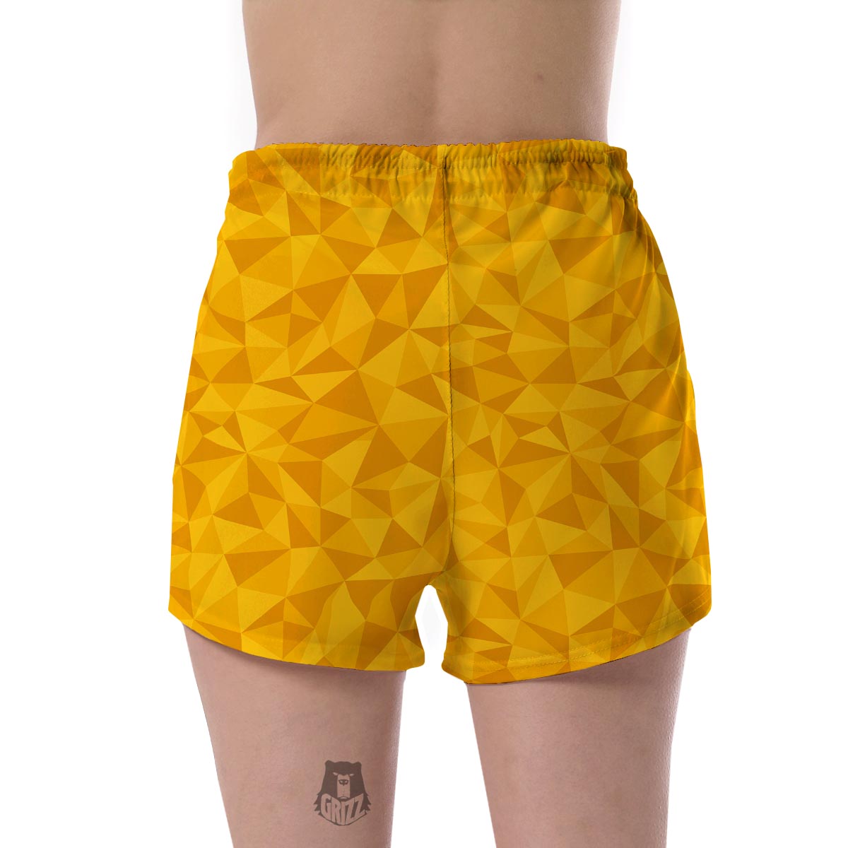 Triangle Yellow Pattern Print Women's Shorts-grizzshop