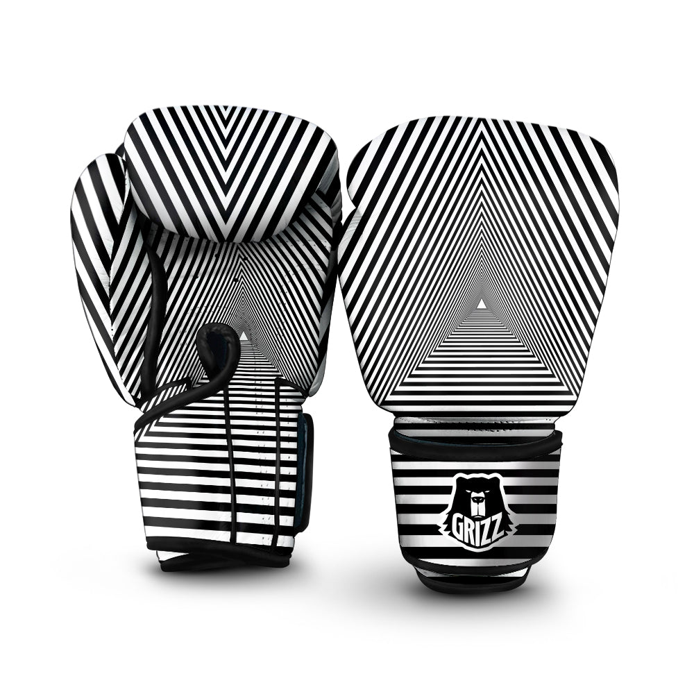 TriangularTunnel Black And White Print Boxing Gloves-grizzshop