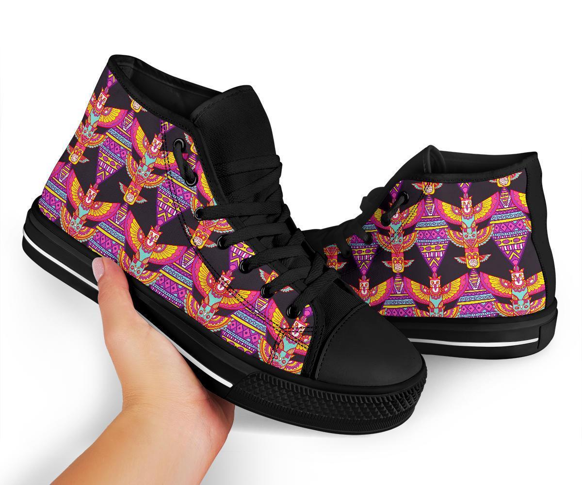 Tribal Aztec Native American Navajo Indians Print Men Women's High Top Shoes-grizzshop