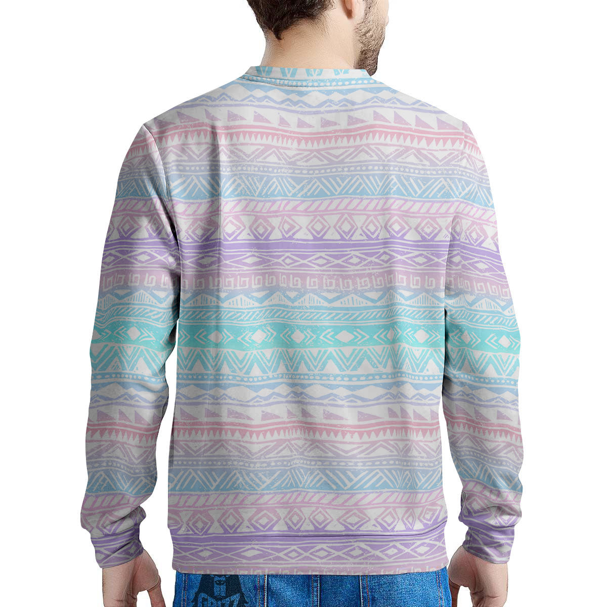Tribal Aztec Pastel Print Pattern Men's Sweatshirt-grizzshop