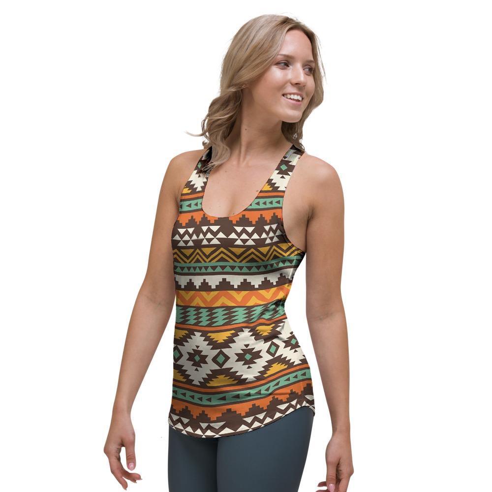 Tribal Aztec Women's Racerback Tank Top-grizzshop