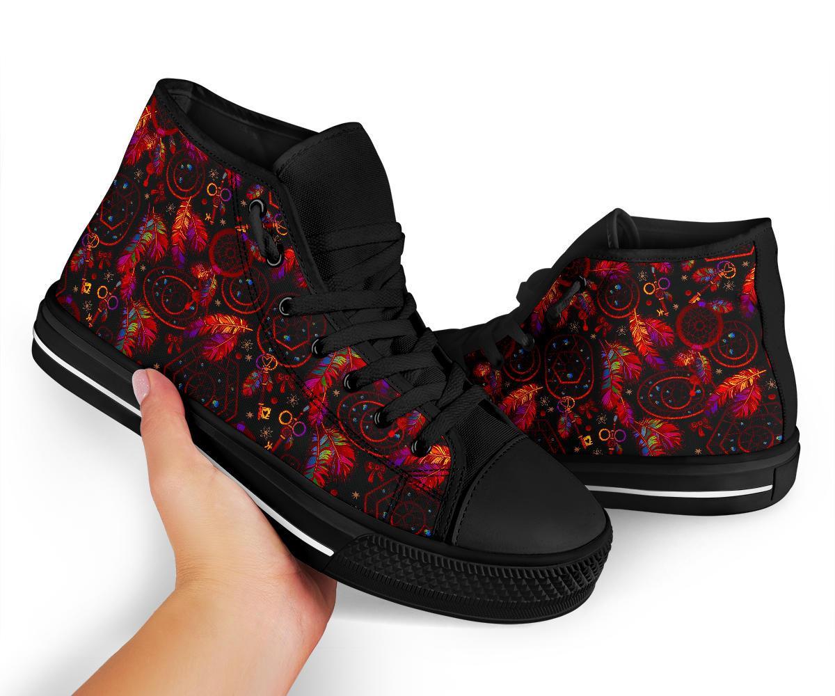Tribal Dream Catcher Feather Men Women's High Top Shoes-grizzshop