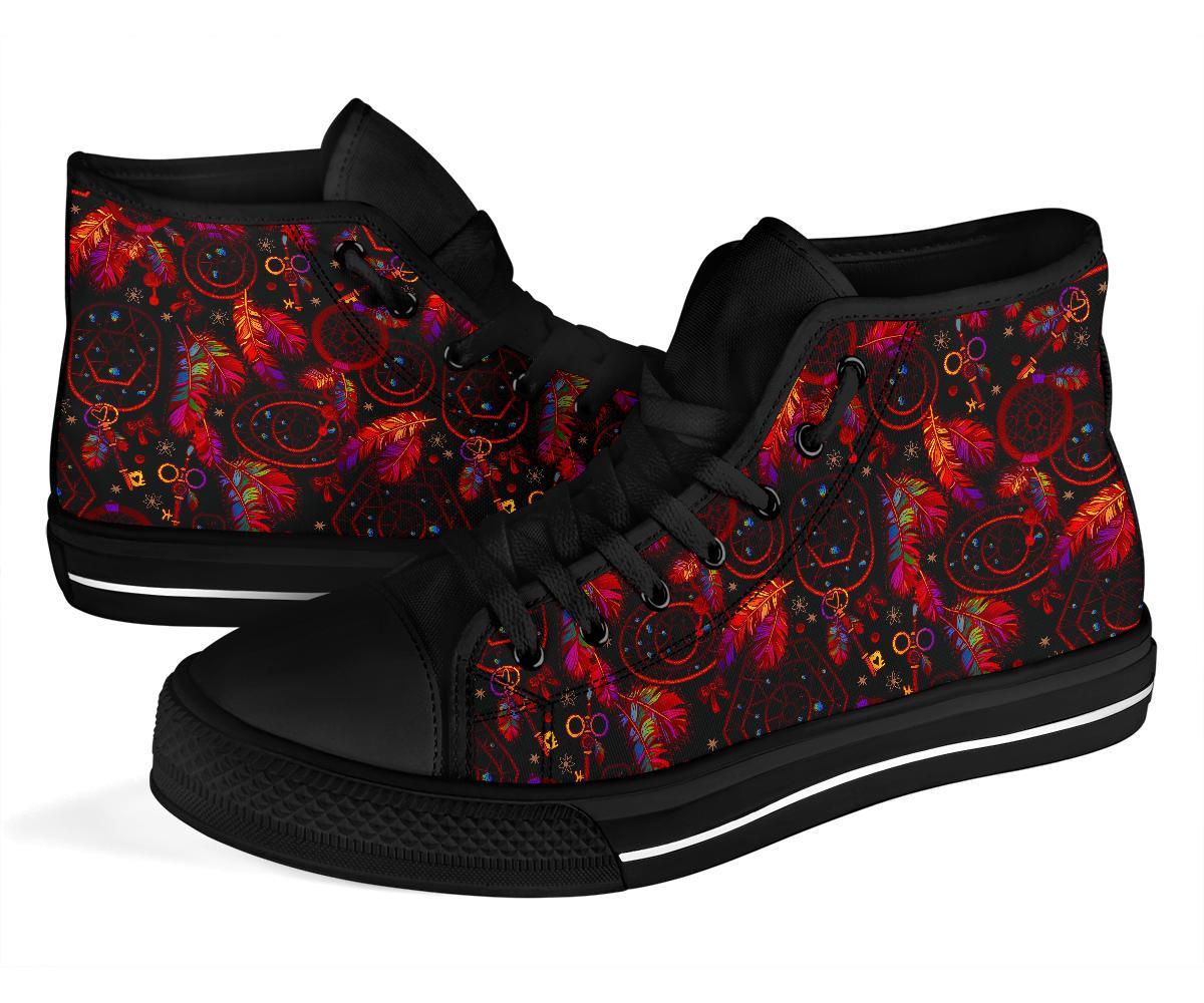 Tribal Dream Catcher Feather Men Women's High Top Shoes-grizzshop