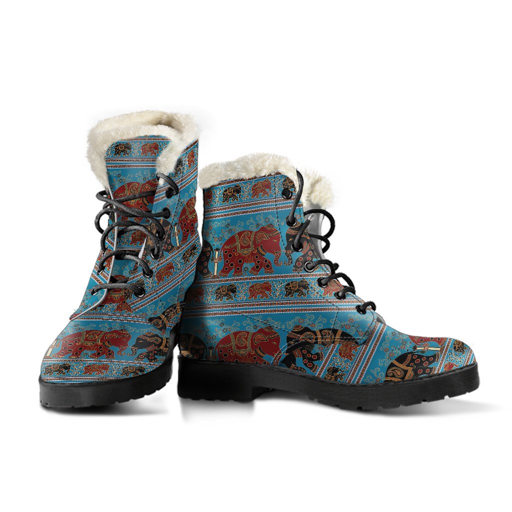Tribal Elephant Print Comfy Winter Boots-grizzshop