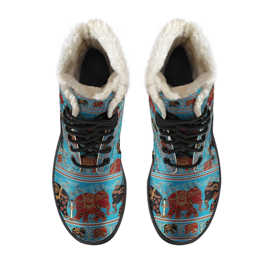 Tribal Elephant Print Comfy Winter Boots-grizzshop