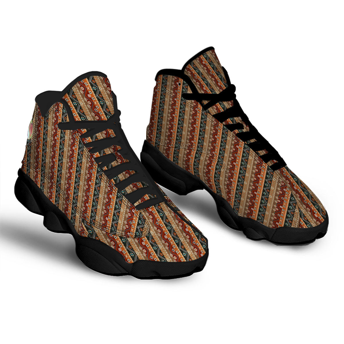 Tribal Ethnic Boho Print Pattern Black Basketball Shoes-grizzshop