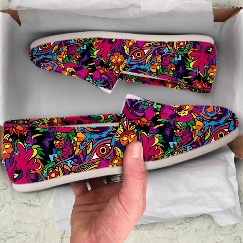 Tribal Hippie Trippy Canvas Shoes-grizzshop